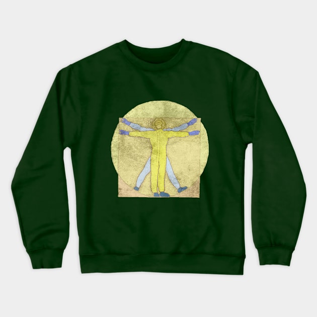 Vitruvian man during pandemia Crewneck Sweatshirt by AgniArt